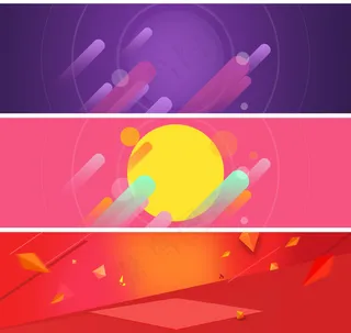 清新几何图案节日促销活动全屏海报背景