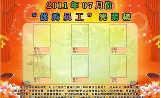 优秀员工光荣榜图片