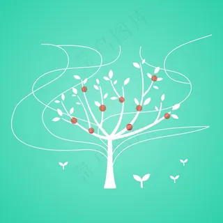 卡通树矢量素材