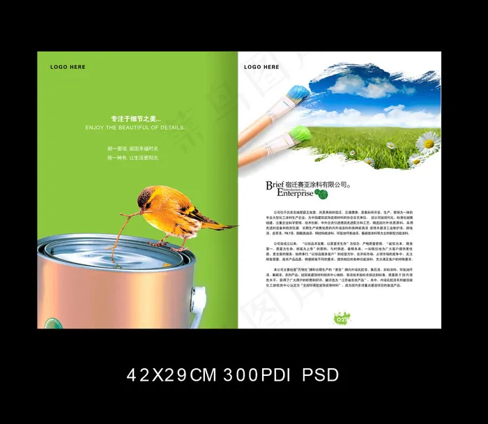 环保油漆介绍DM单模板下载psd模版下载