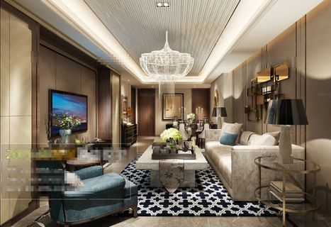 港式简约客厅模型免费下载