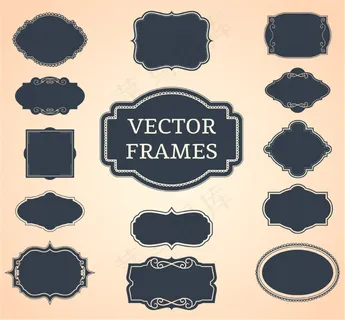 14款黑色空白标签矢量图