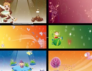 卡通背景模版 幼儿园广告儿童节图片