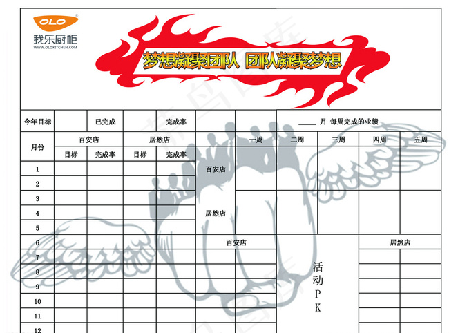 业绩PK表格 小组PK表格图片