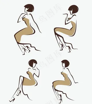 性感女孩剪影图片