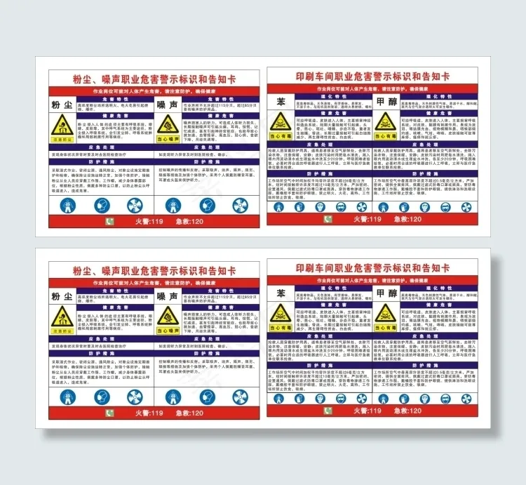 职业危害警示标识和告知卡cdr矢量模版下载