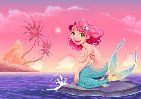 卡通人物梦幻美人鱼矢量图 卡通人物梦幻美人鱼矢量图