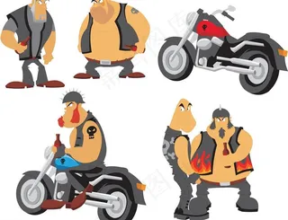 卡通滑稽有趣人物矢量图片