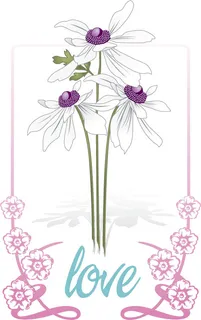花朵花边love矢量图 花朵花边love矢量图