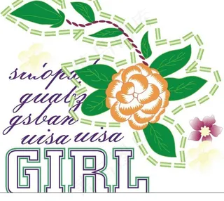 字母组合矢量印花