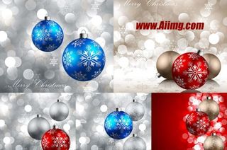 圣诞节挂球梦幻高光背景矢量素材