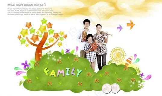 可爱幸福家庭图片