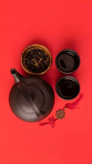 茶壶与水杯高清摄影图片