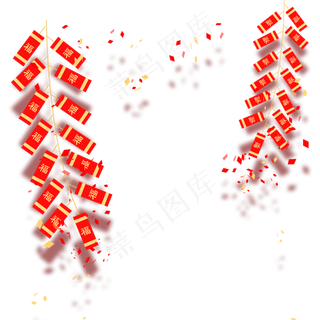 手绘卡通红色鞭炮元素手绘卡通红色鞭炮元素