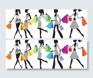 商场购物人物矢量素材图片