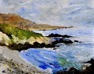 油画 海岸风景图片