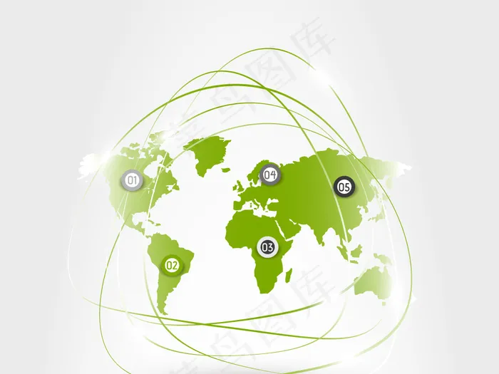 数据图PPT信息图标绿色地球序列时...eps,ai矢量模版下载