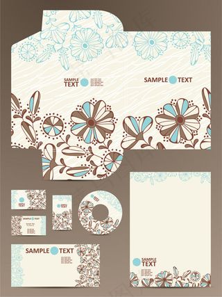 可爱的主题VI模板矢量图