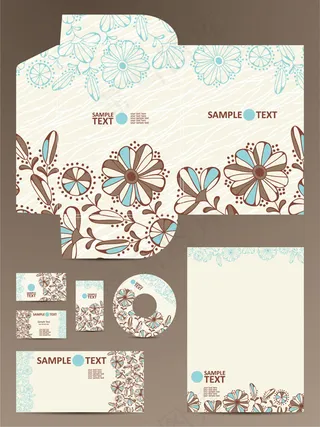 可爱的主题VI模板矢量图