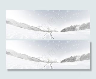 白色冰雪王国海报背景　