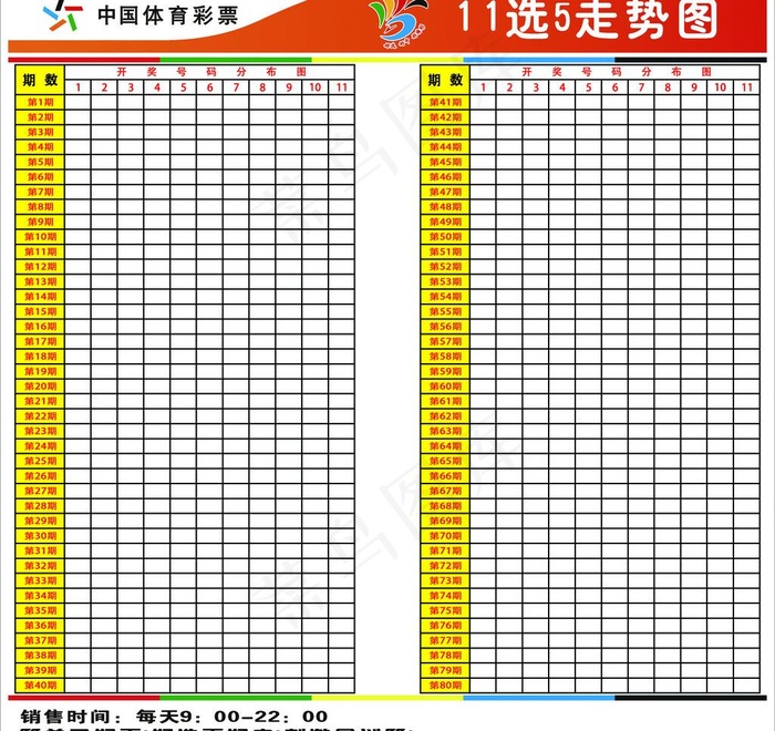 体彩11选5走势图图片psd模版下载