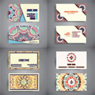 炫彩花纹底纹名片