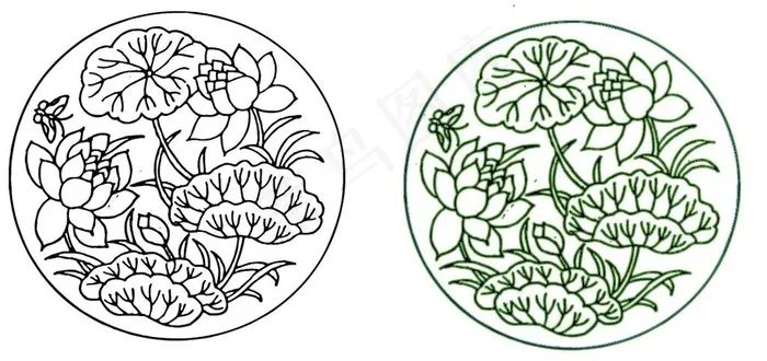 荷花图片ai矢量模版下载