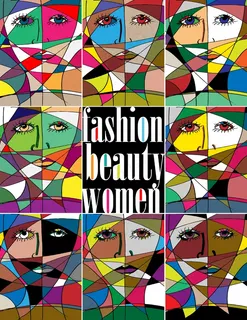 摘要女子脸矢量插画