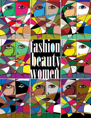 摘要女子脸矢量插画