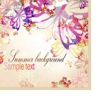 炫彩蝴蝶花纹矢量素材