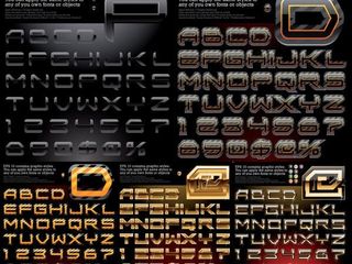 多款特效英文字母矢量素材