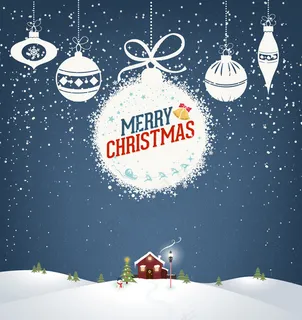 白色圣诞挂饰贺卡