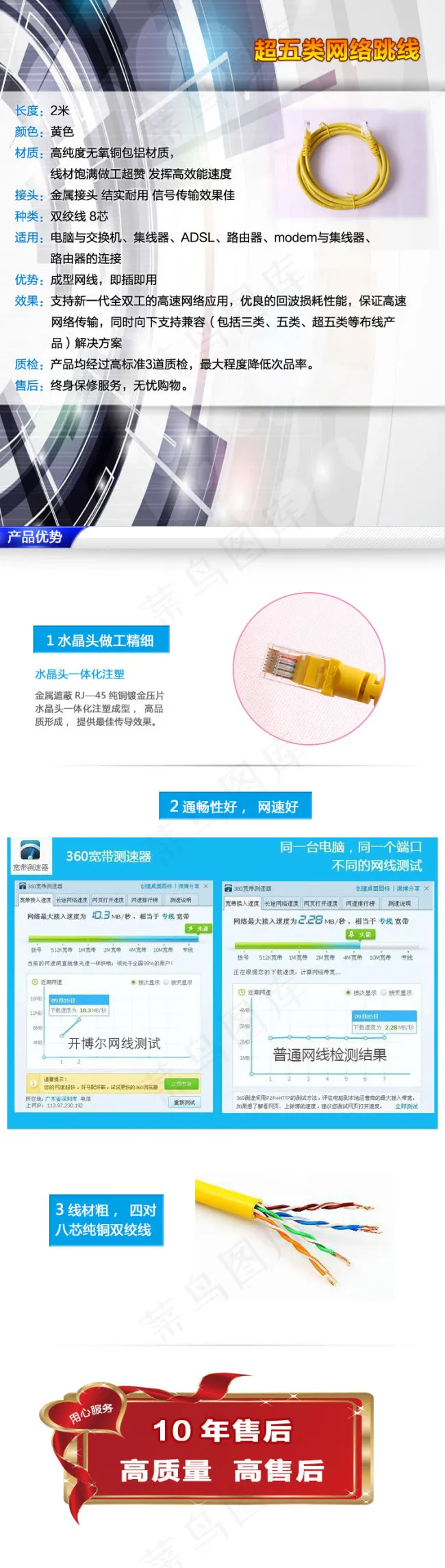 淘宝网络跳线详细页psd模版下载