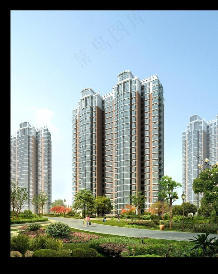 高档小区景观效果图图片