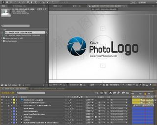电影棚中灯光照耀LOGO的创意广告...