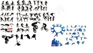 极限运动剪影矢量图