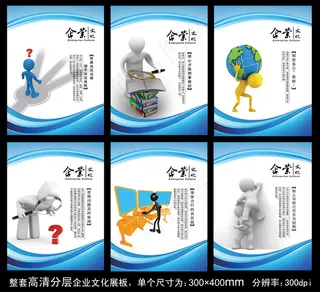 企业文化展板PSD模板下载