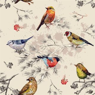 卡通可爱北欧童话梦幻儿童动物无缝平铺背景头像印刷矢量图片素材