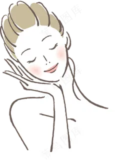 30余款手绘女性化妆美容免扣素材