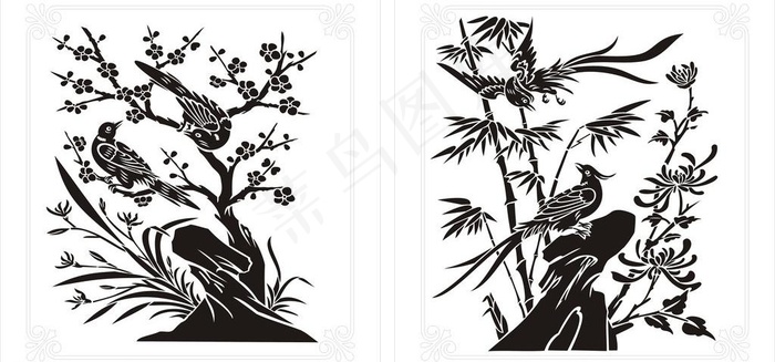 潮州伯梅兰竹菊图片cdr矢量模版下载