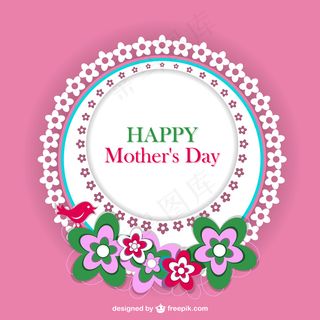 母亲节花卉花边卡
