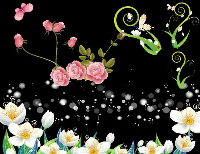 鲜花 花藤素材图片psd模版下载