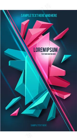 立体炫彩背景矢量图