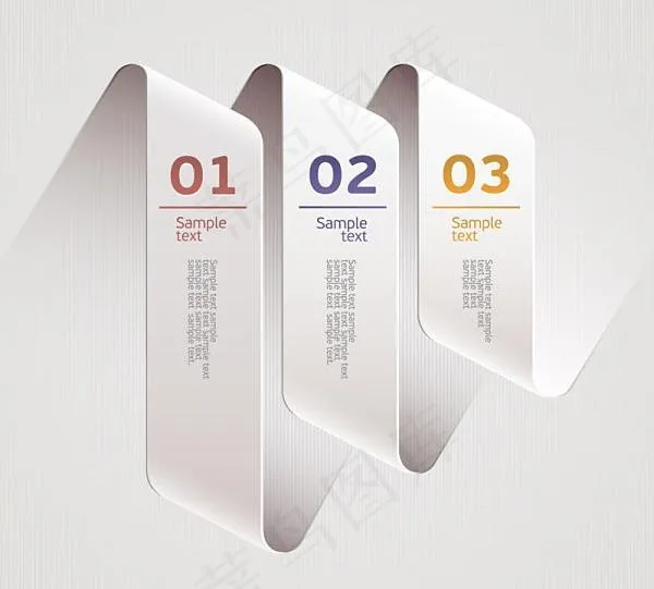 彩色数字标签矢量四eps,ai矢量模版下载