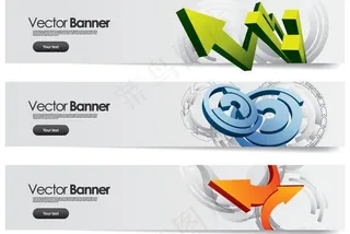 动感箭头banner横幅矢量素材图...