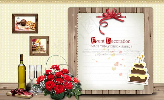 葡萄酒玫瑰挂PSD素材 葡萄酒玫瑰挂PSD素材