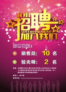 眼镜门店招聘海报图片