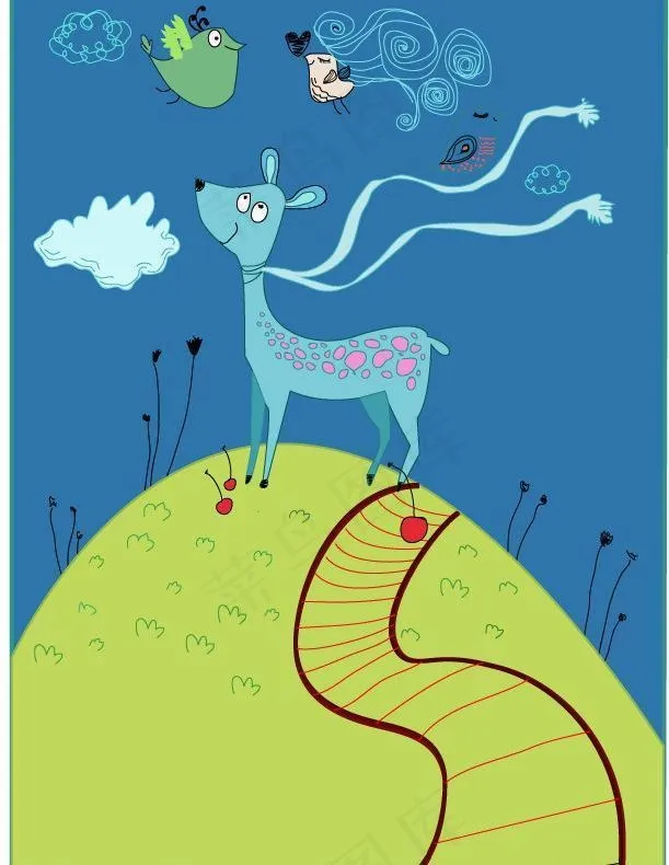 动物插画设计图片ai矢量模版下载