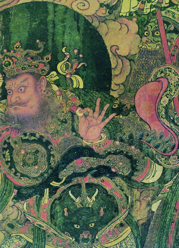 法海寺壁画-23西方广目天王局部