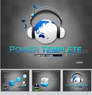 音乐地球ppt模板下载
